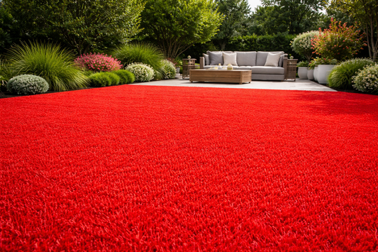 Gazon Artificial Rosu – FLAT 7 mm