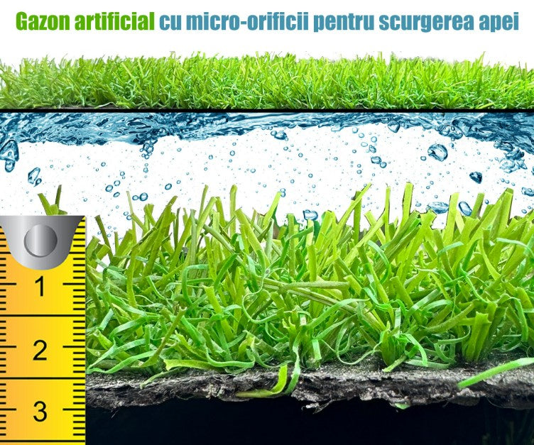 Gazon artificial verde cu inaltime fir 20 mm pentru gradina si exterior