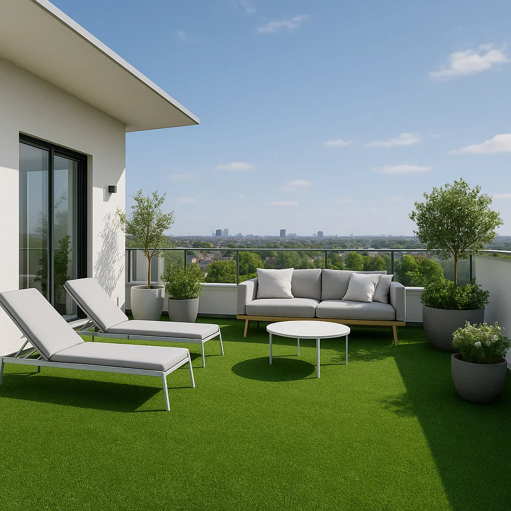 Iarba artificiala 15 mm verde pentru gradina si exterior gazon artificial natural